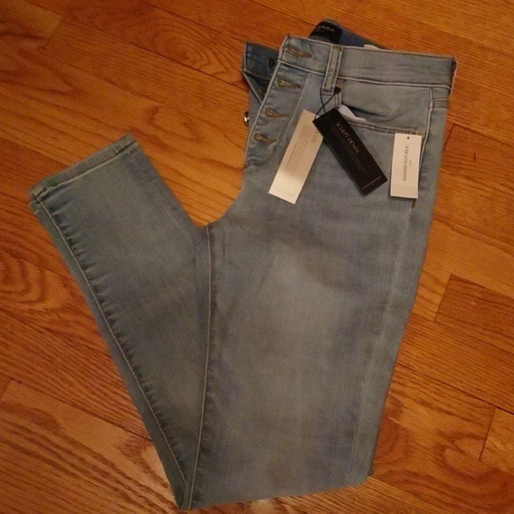 Banana Republic Button Fly High Rise Skinny Jeans